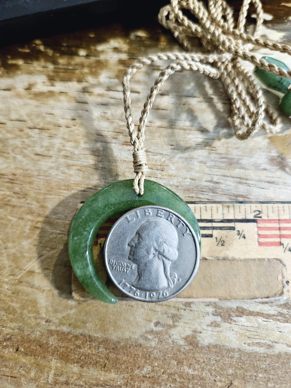 35MM HAND-CARVED GREEN JADE MAORI KORU NEW LIFE/BEGINNINGS ETERNAL LOVE NECKLACE