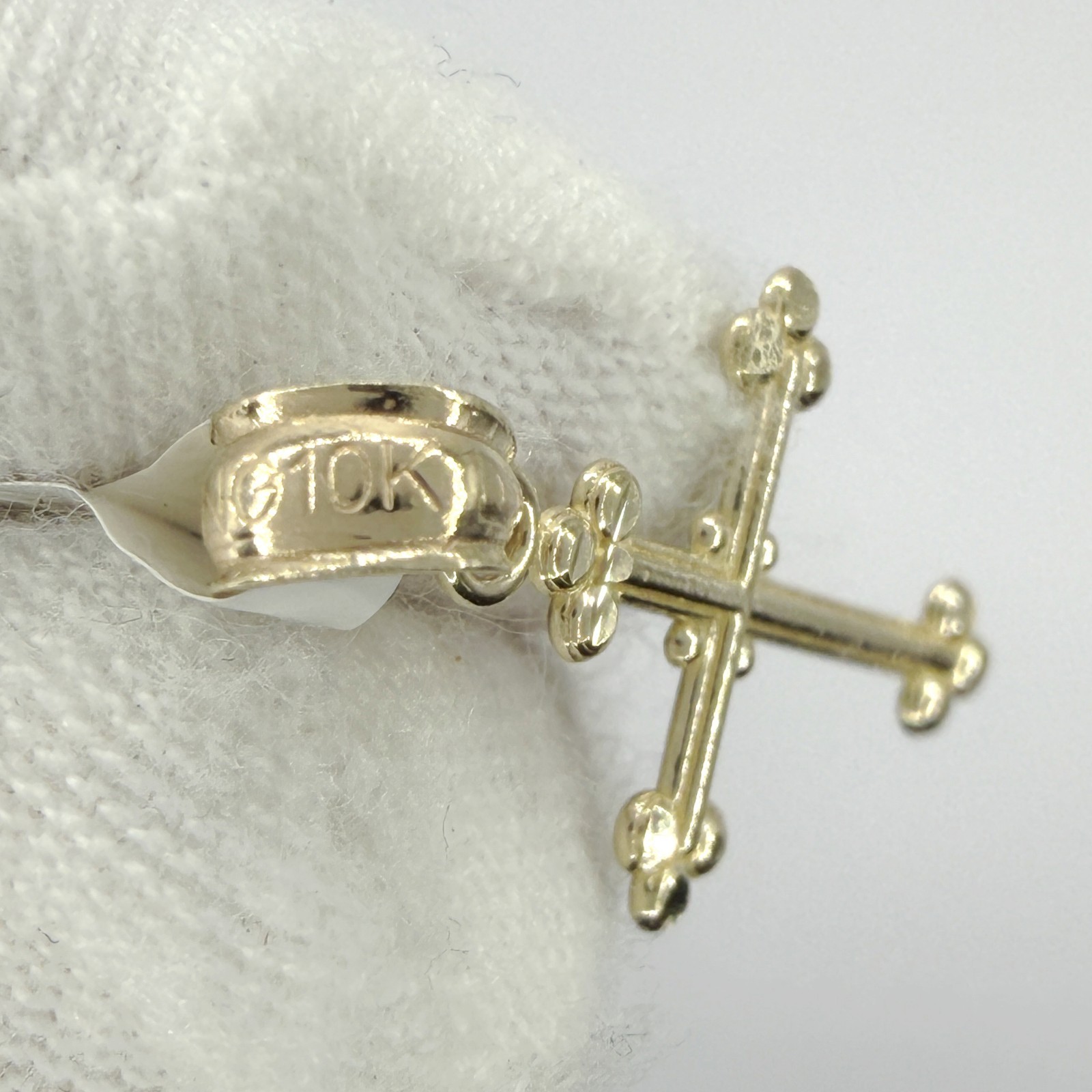 10k Yellow Gold Unisex Cross Religious Charm Pendant Jewelry Gift For Her