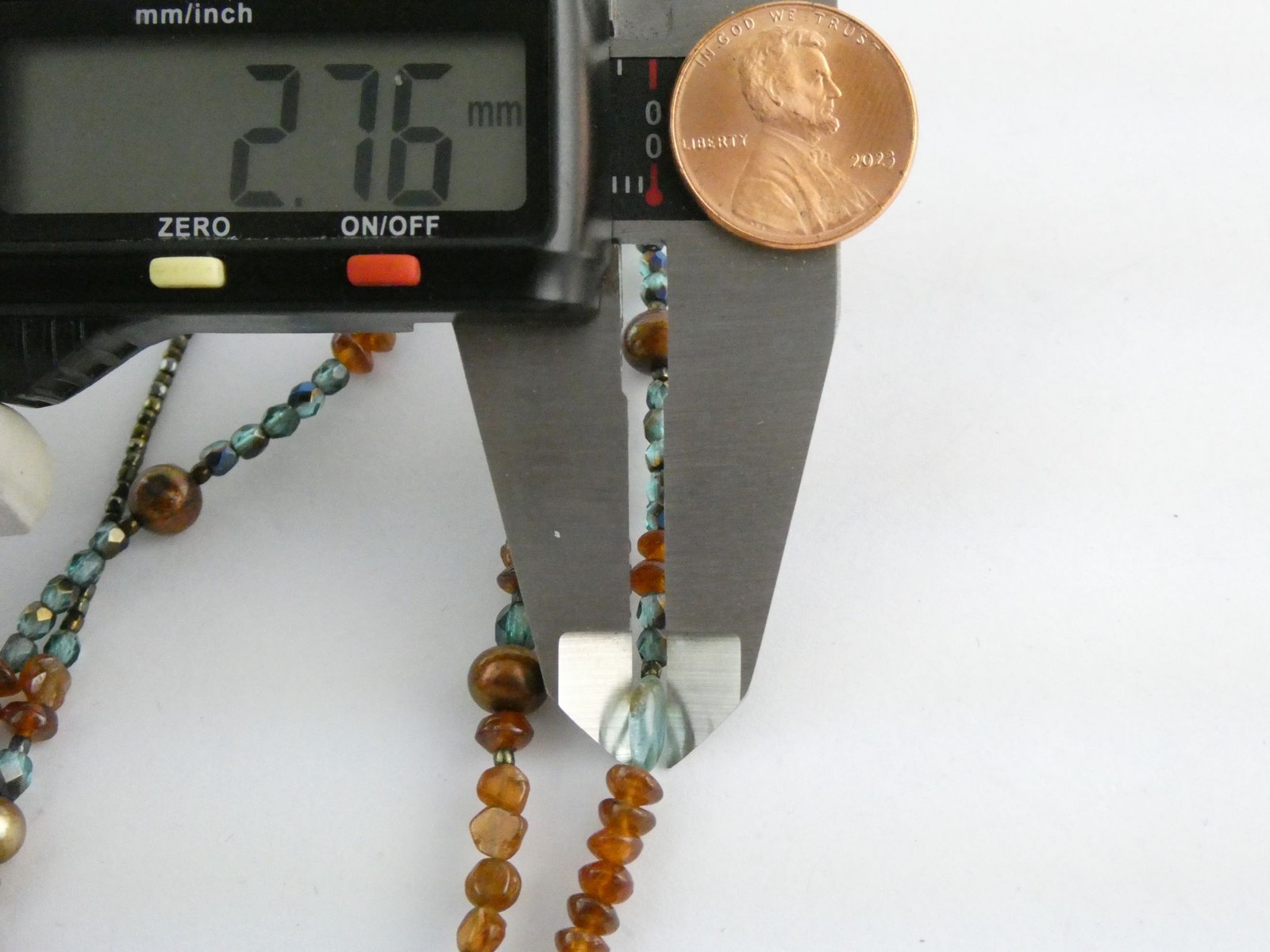 Sterling Silver Amber Chrysocolla Multi Gemstone Two Strand Necklace 17.5 In 19g