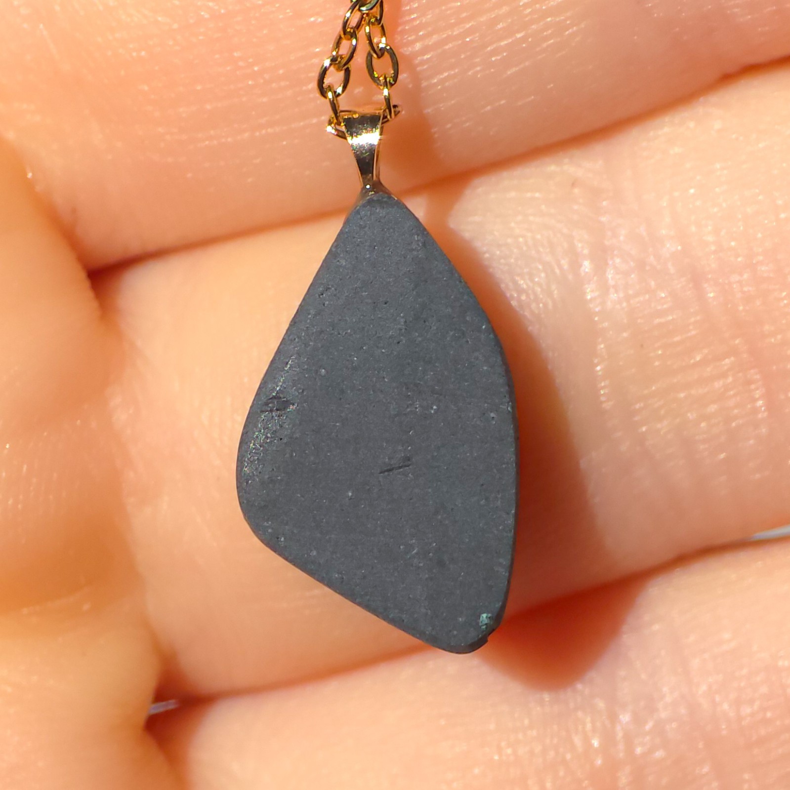 14K Gold Australian Opal Pendant, Coober Pedy Opal Doublet Necklace