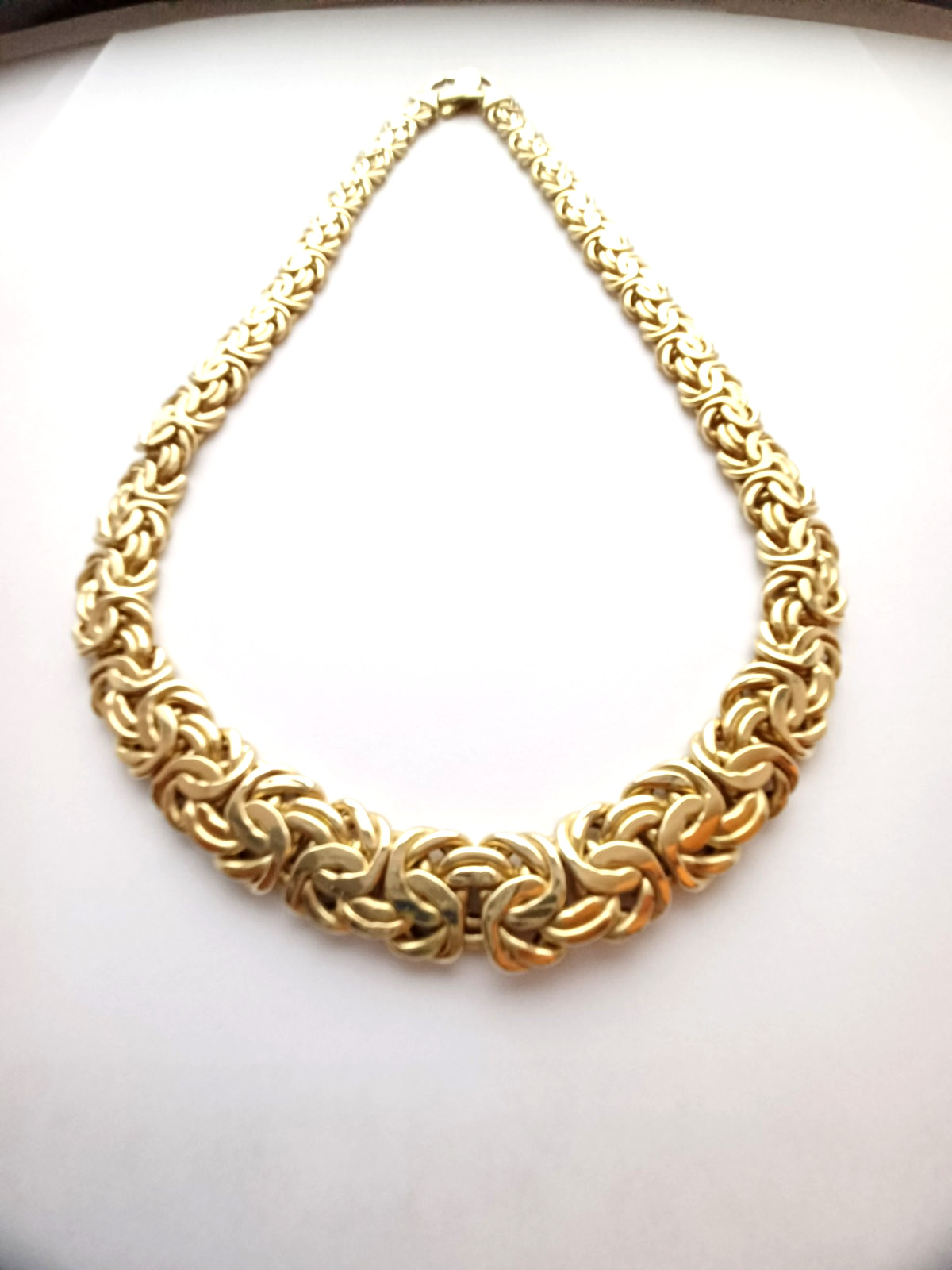 Vintage, 14kt Yellow Gold, Graduated Byzantine Style Choker, Gold 1.28oz