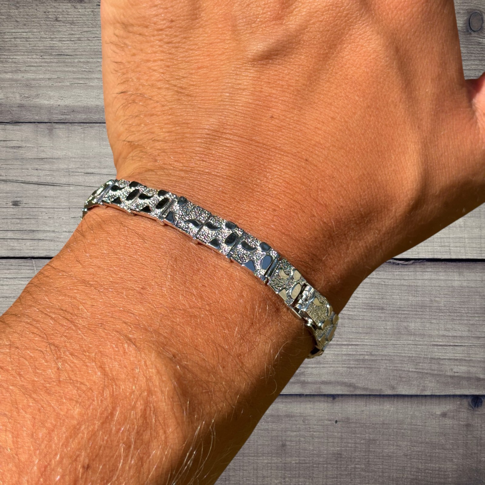 8mm Custom Nugget Bracelet – Real Solid 925 Sterling Silver Or 14k Gold Vermeil