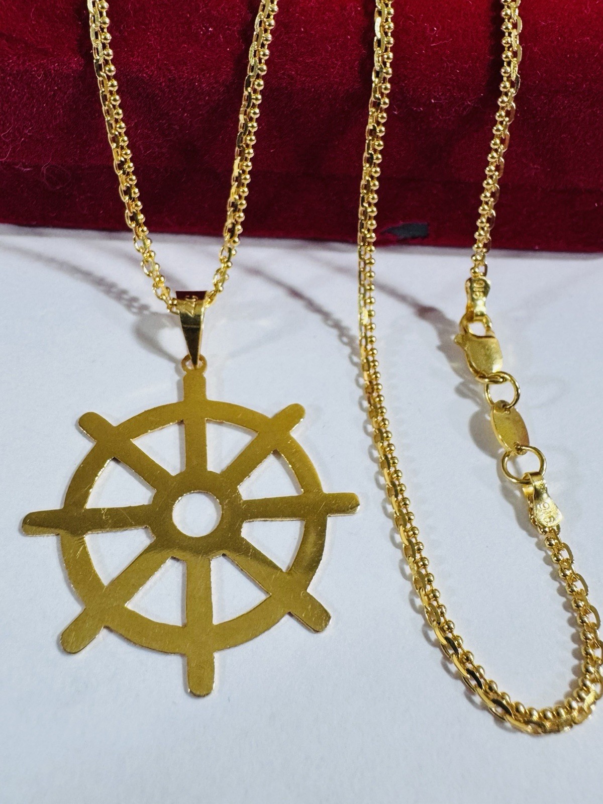 Saudi Dubai 22K Solid 916 Real Gold Mariner Set Necklace 20” Long 8.04g 2.2mm