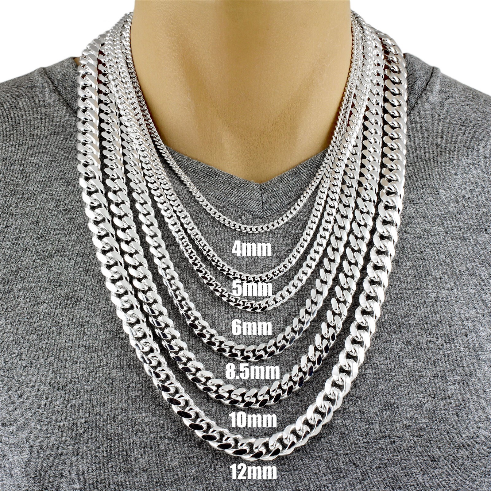 Guaranteed 925 Sterling Silver Miami Cuban Chain Necklace Men’s Jewelry