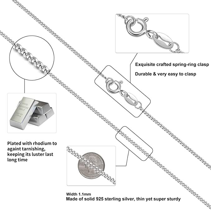 Sterling Silver Chain Necklace- Cuban Spiga Wheat Cable Ball Bead Chian-B5