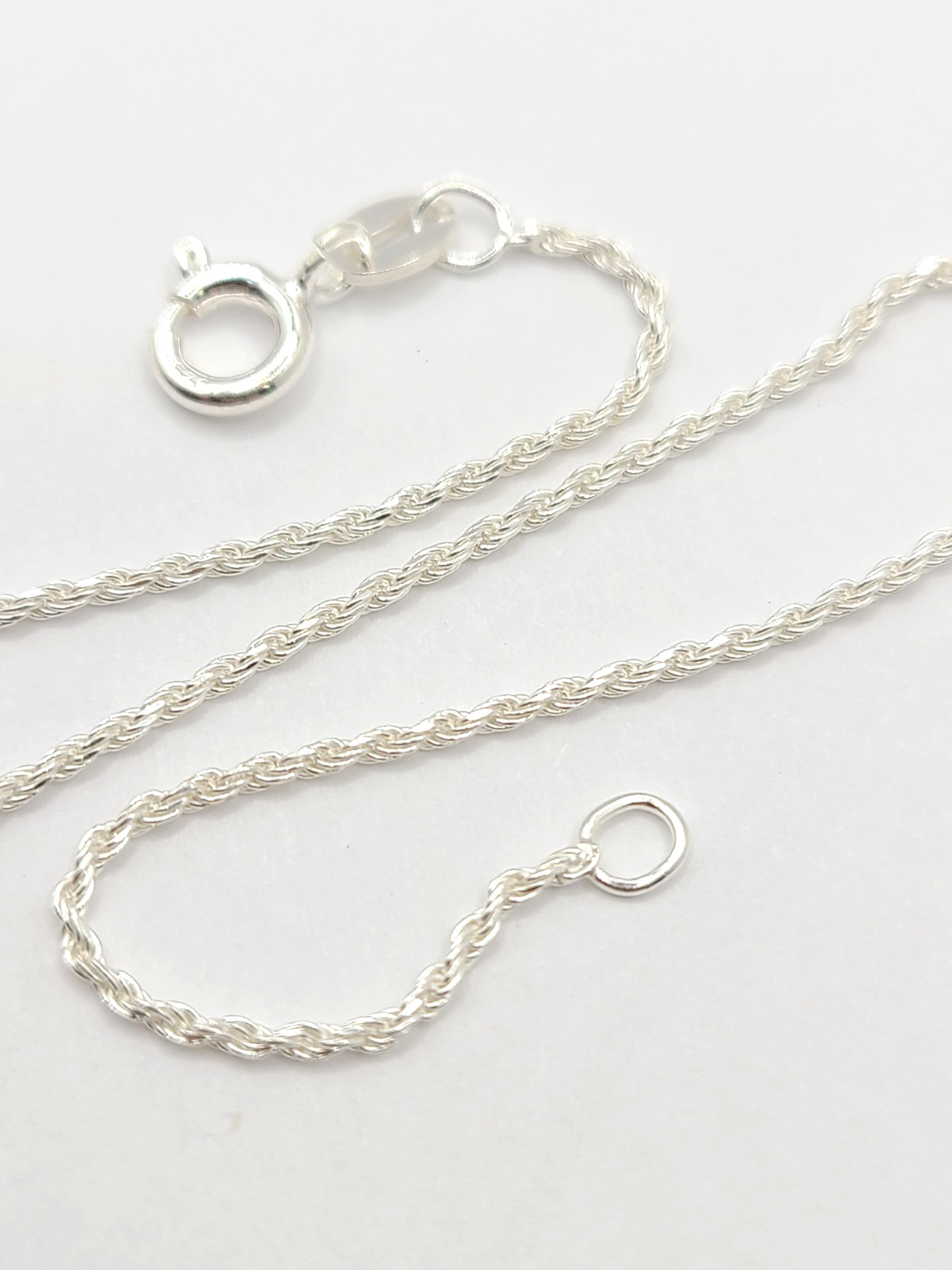 Rishi Alexander 925 Sterling Silver Diamond Cut 1mm Rope Chain 7″