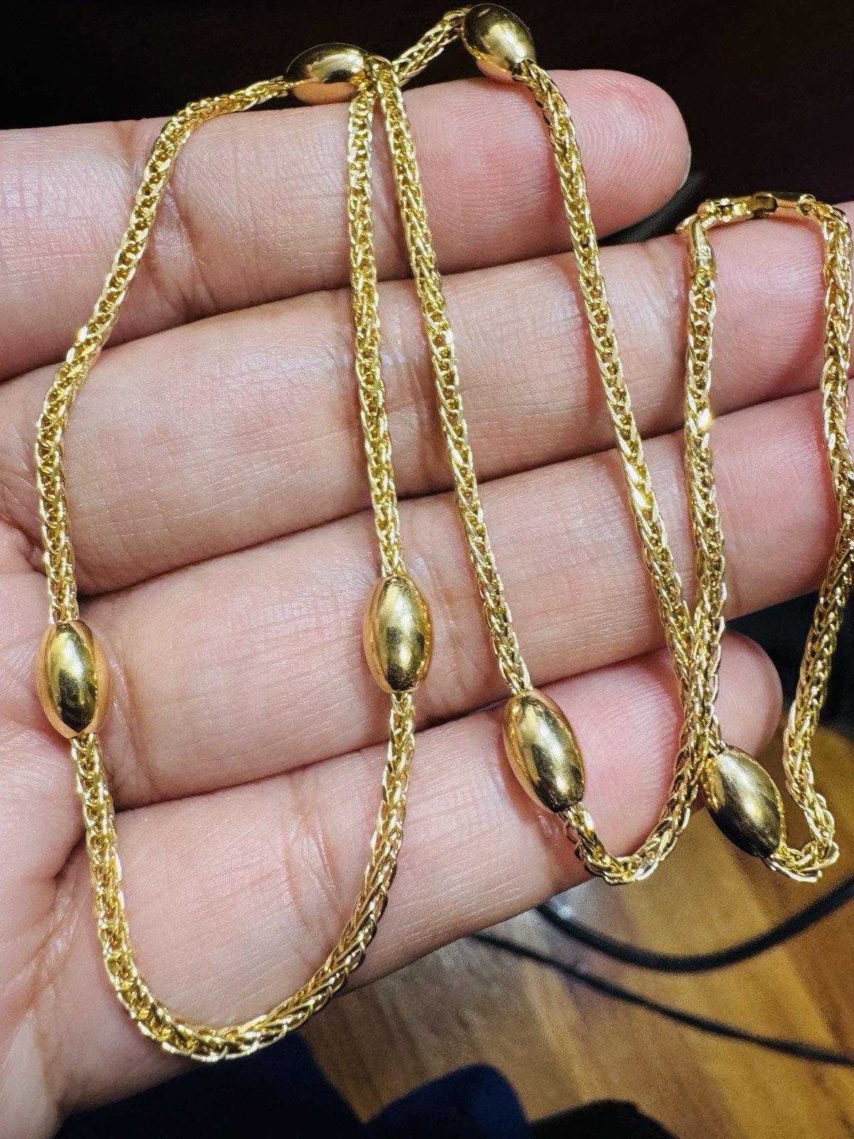 18K 750 Fine Genuine Gold Oval Chain Necklace 17.6”/18” Long 6.6g 2.2mm