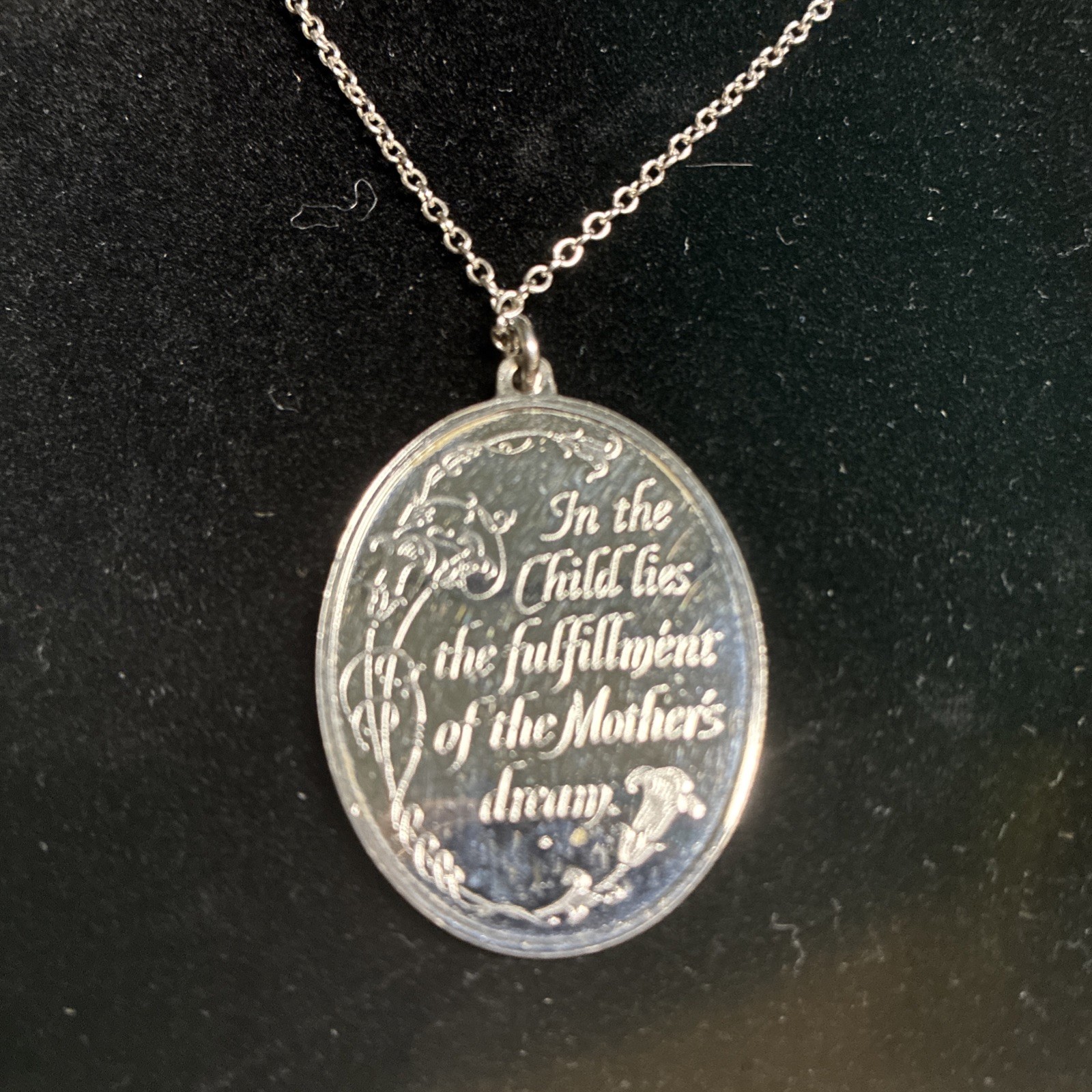 Franklin Mint Sterling Silver In The Child Pendant 24’ Chain