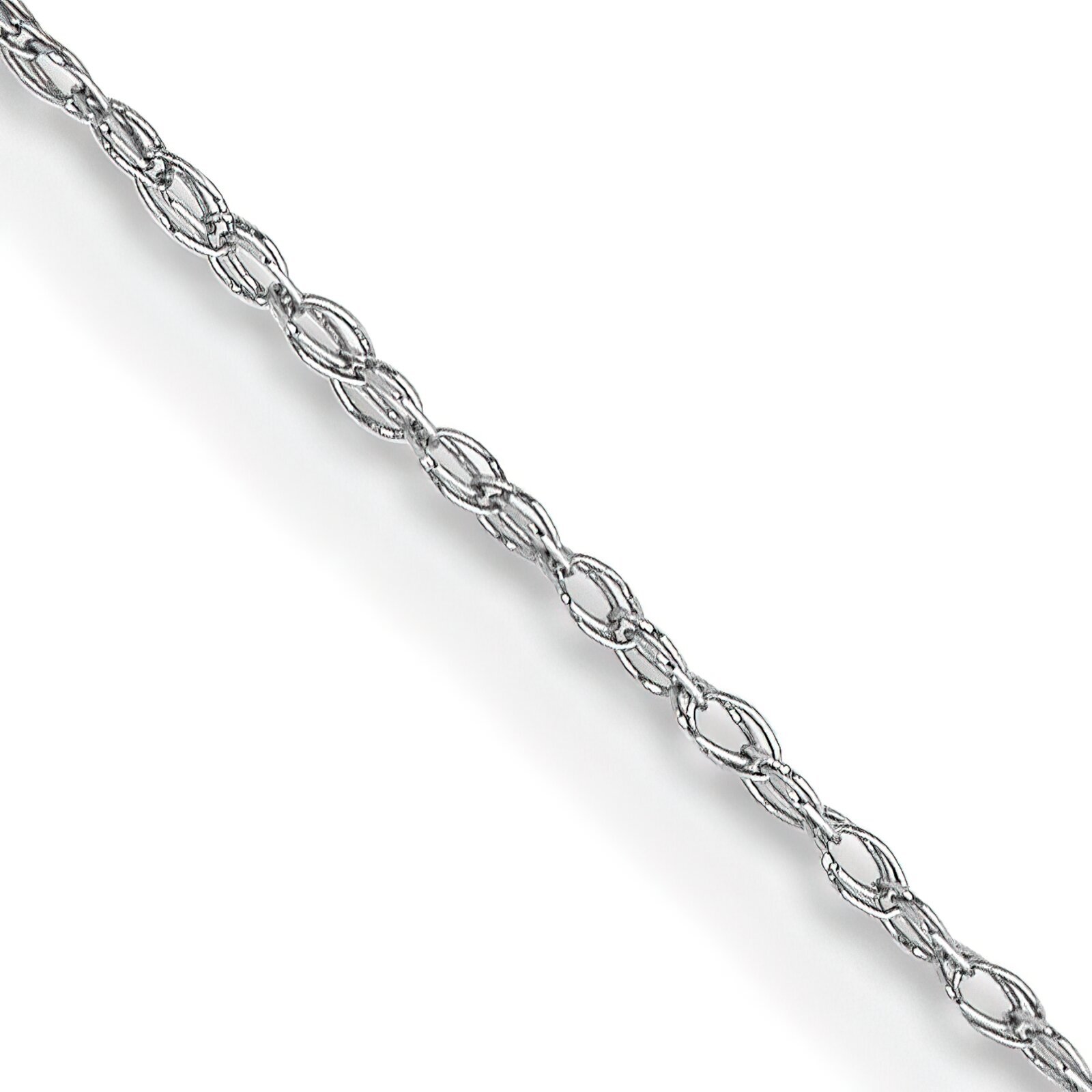 10K White Gold Carded Cable Rope Chain Necklace Jewelry 24″