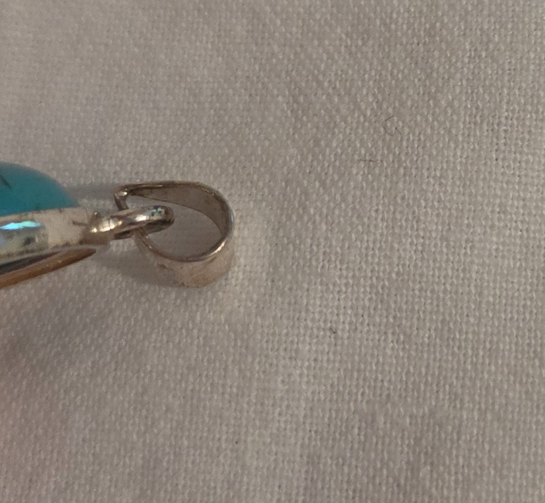 VTG CI Caspian International 925 Sterling Silver Genuine Turquoise Pendant QVC