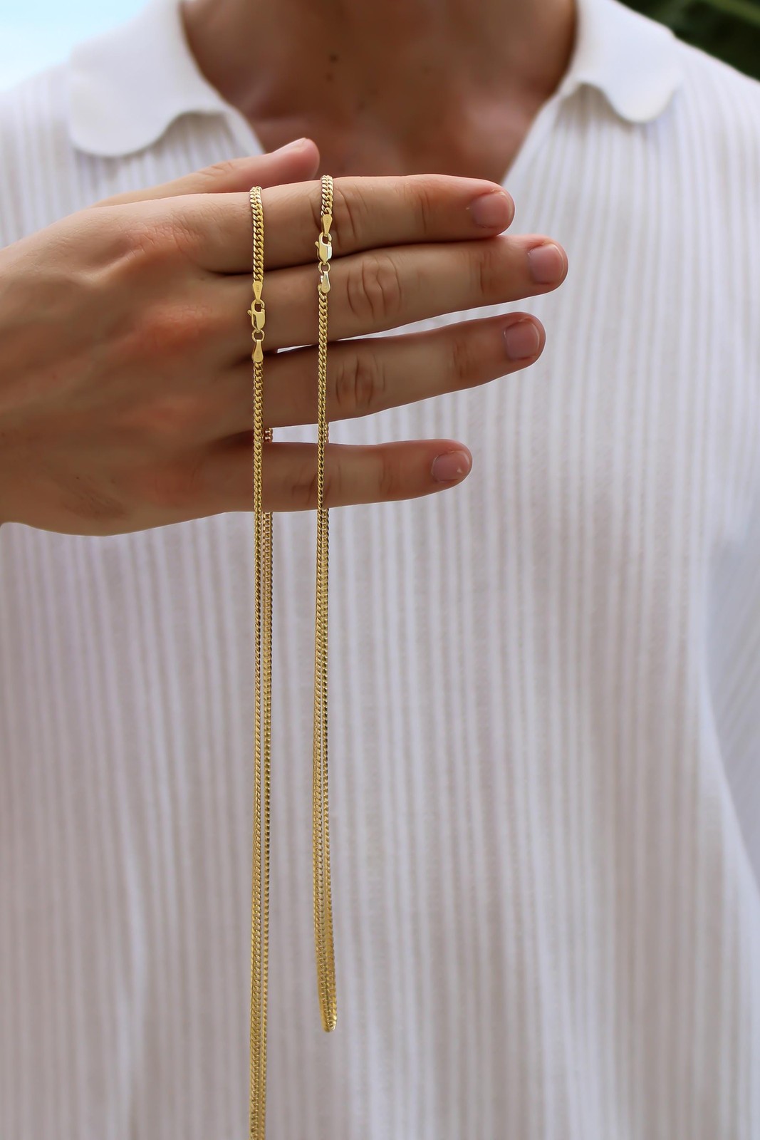 14k SOLID Gold Miami Cuban Curb Link 2.5mm Chain Necklace 18″ 24″, Unisex Adult