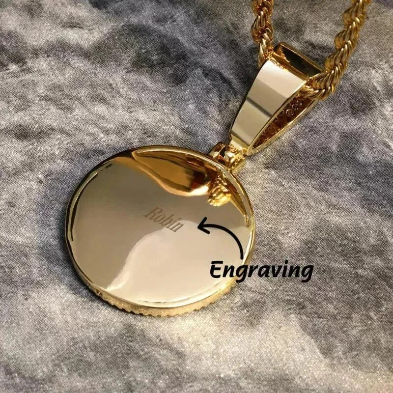 2 Carat Diamond Lab Created Pendant Charm 1.65″ Charm 14K Yellow Gold Over