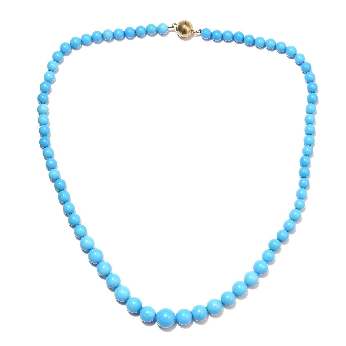 AA+ Sleeping Beauty Turquoise Gemstone Beads Necklace In925 Silver Woman Jewelry