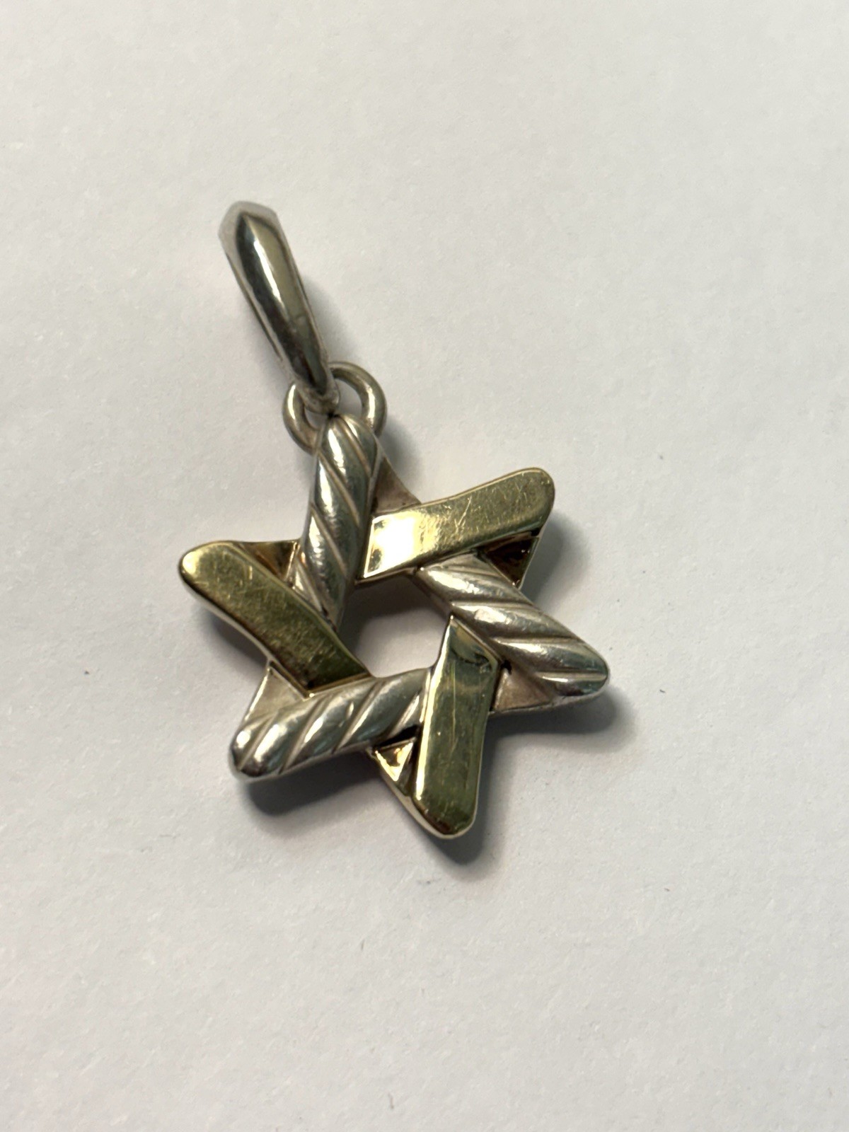 David Yurman 18kt & Sterling Silver Star of David Pendant