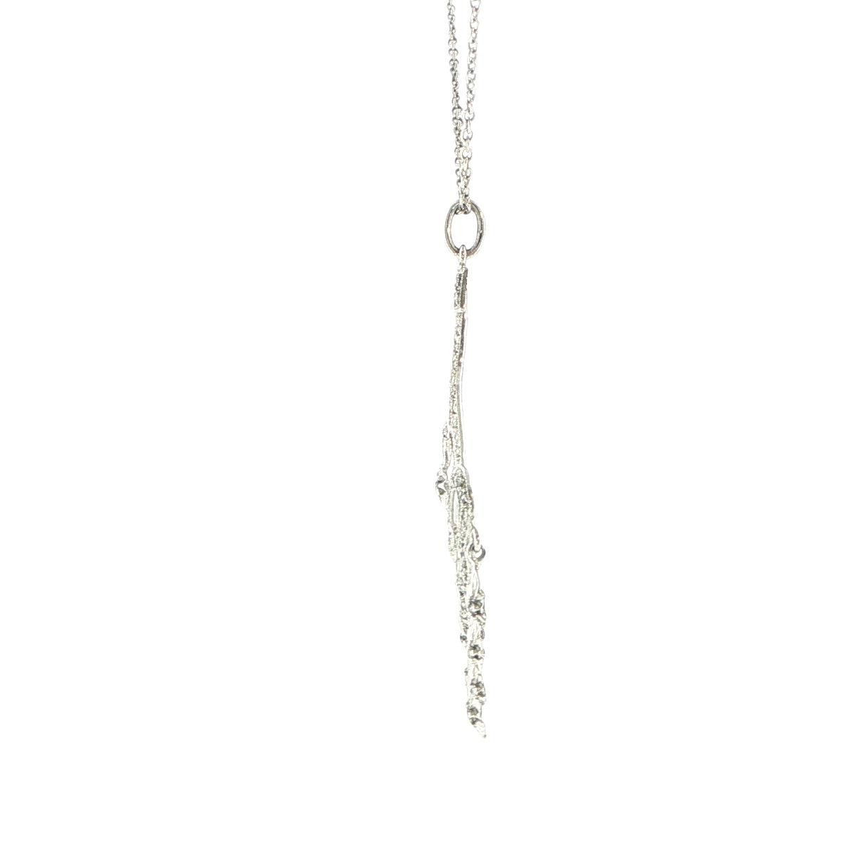 14K White Gold Diamond Chandelier Necklace