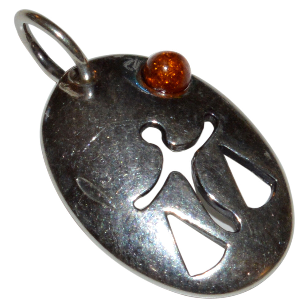 1.6g Horoscope – Libra Authentic Baltic Amber 925 Silver Pendant N-A740