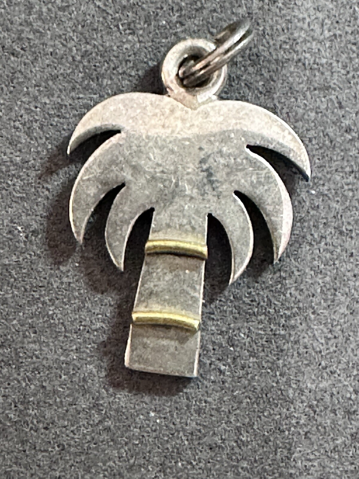 Pendant Sterling Silver Palm Tree Brass Details Beach Vacation 4033 R