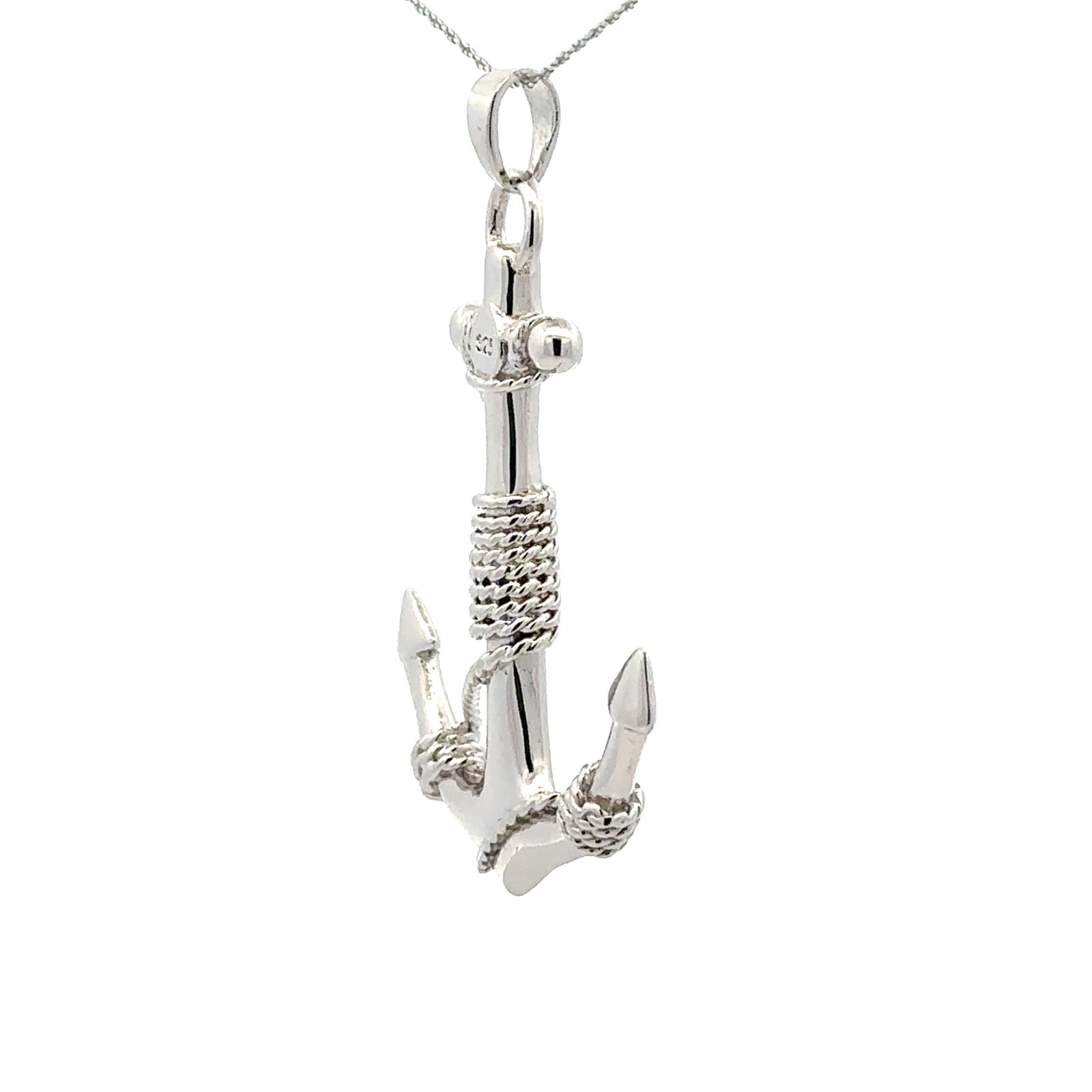 Sterling Silver Anchor Pendant-Large-( 1 1/2 x 1 3/4 Inch) Solid .925