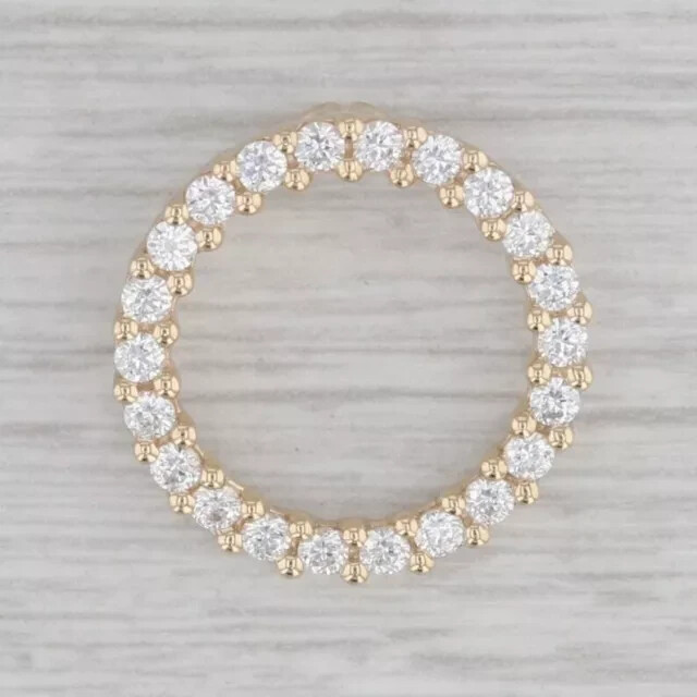 1Ct Round Cut Lab-Created Diamond Circle Women’s Pendant 14K Yellow Gold Plated