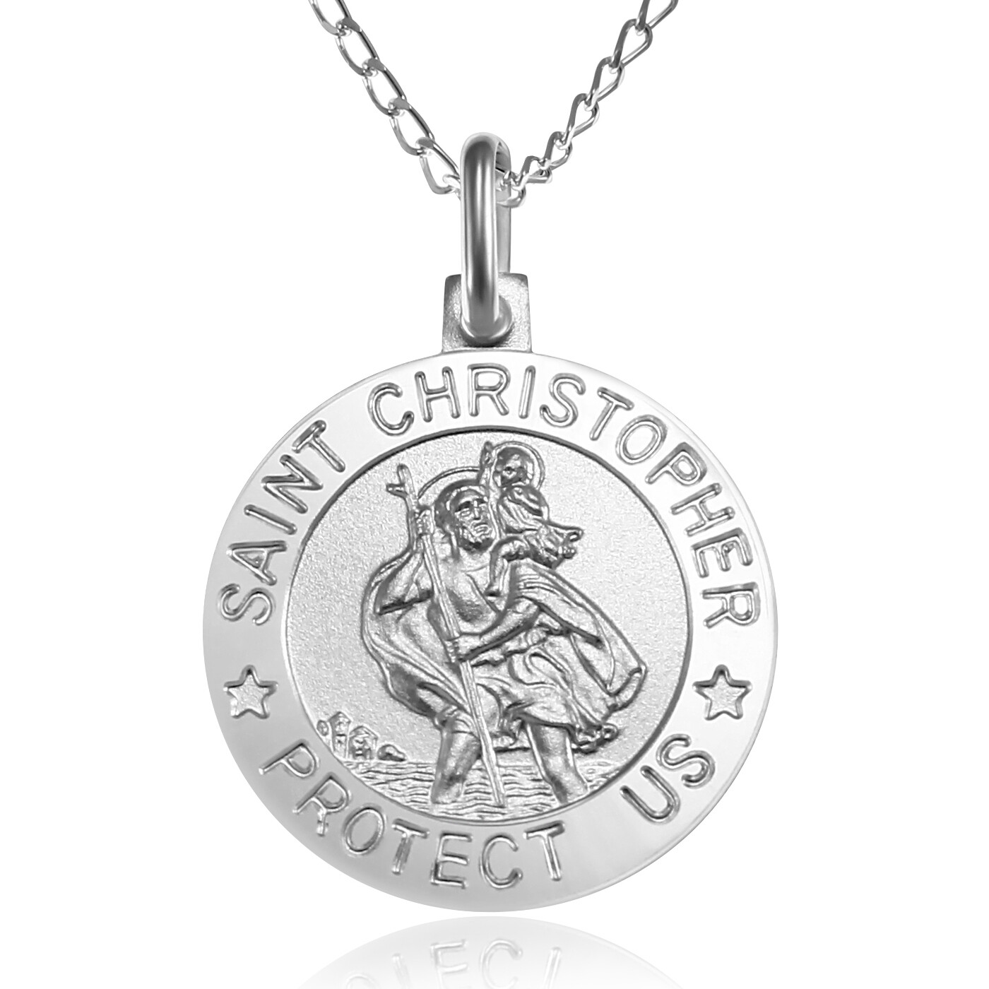 Sterling Silver St Christopher Necklace with 18″ Chain and Jewellery Gift Box