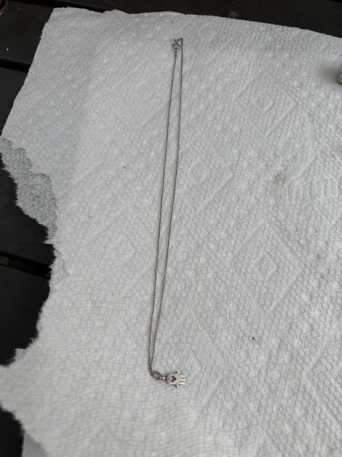 Delicate 925 Hamsa Necklace 17” NWOT