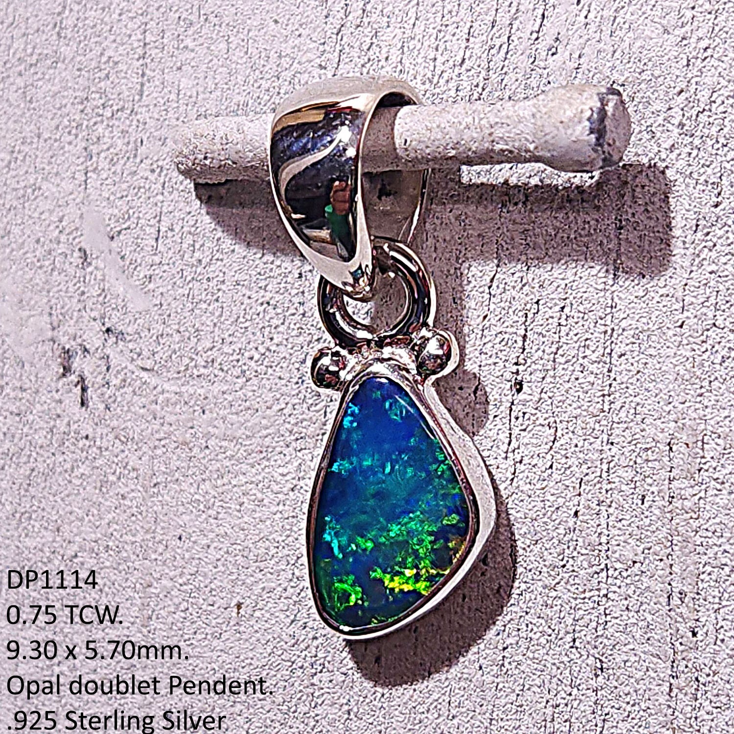 Opal Doublet Pendant 925 Sterling Silver Handmade Gemstone Modern Jewelry DP1114