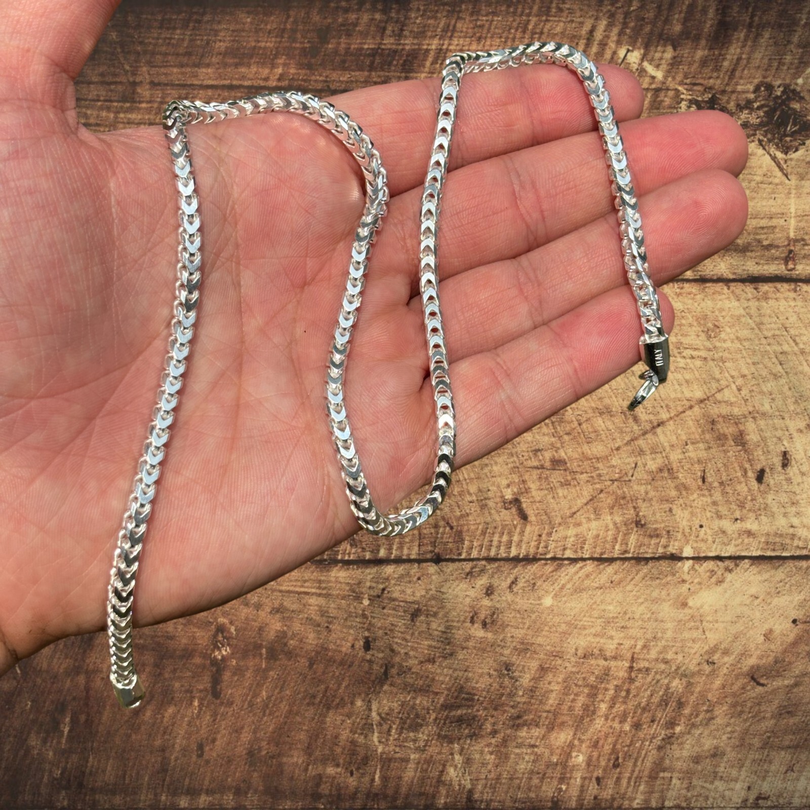 4mm Franco Chain Necklace – Real Solid 925 Sterling Silver Or 14k Gold Vermeil