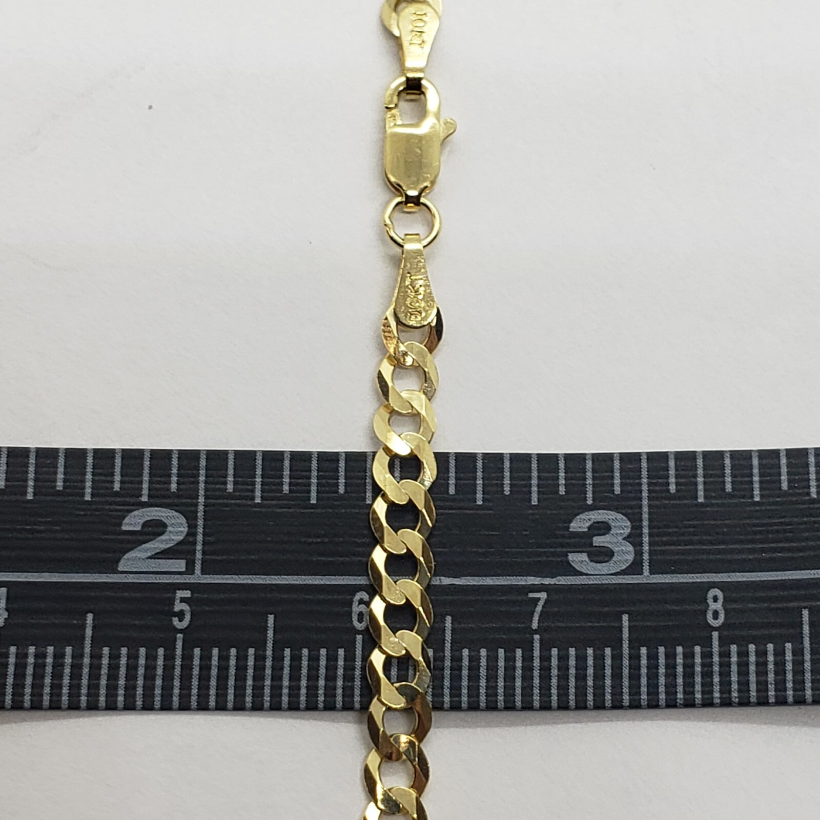 10K Yellow Gold Solid Cuban Link Chain Curb Necklace Bracelet 4mm Size 7″~30″