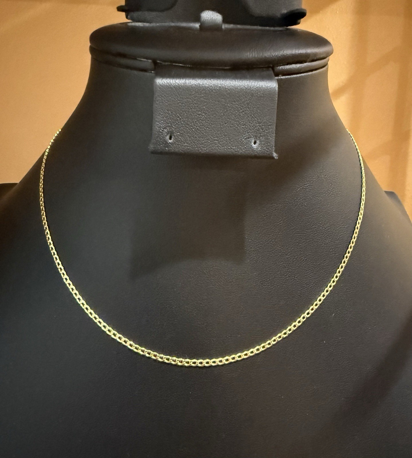 Real 18K Saudi Yellow Gold Cuban Link Chain Unisex Necklace Size 18 Inches