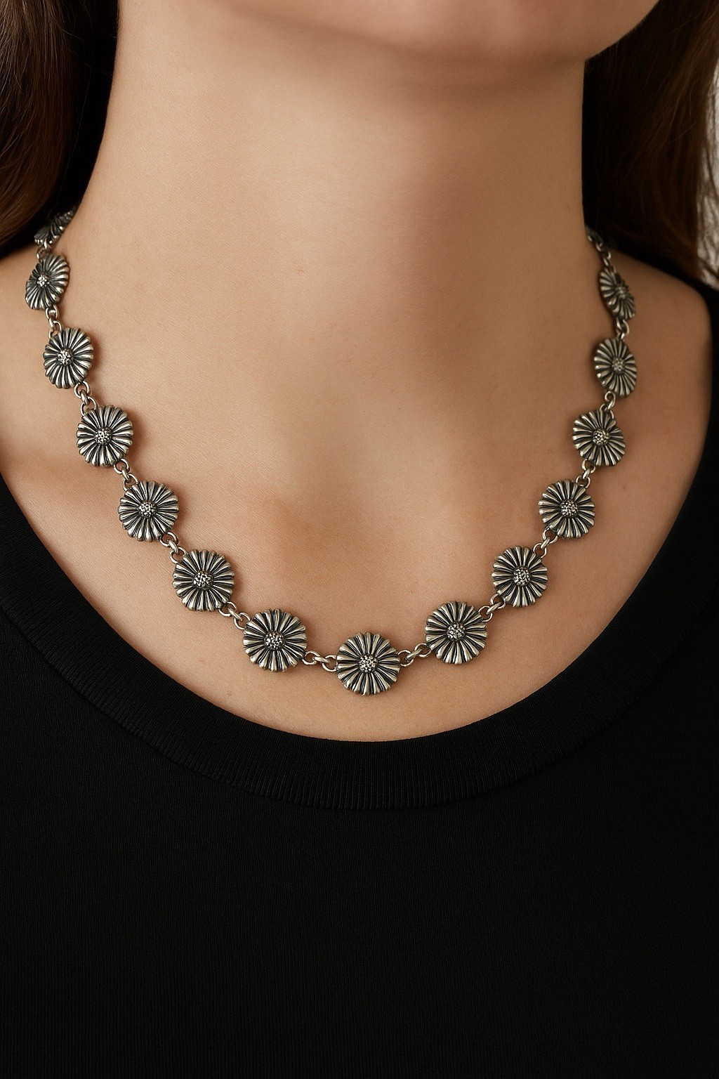 Lagos Silver Daisy Link 16.5” Necklace