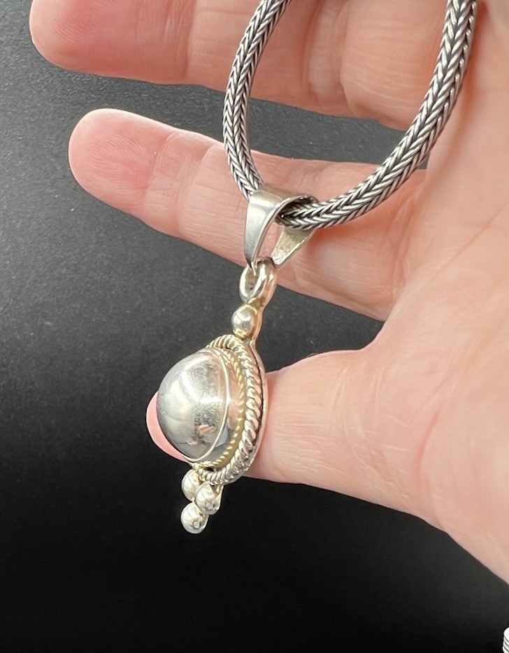 Sterling Silver Spiga Wheat Chain, Sterling Pendant Necklace, 17”, 24 Grams