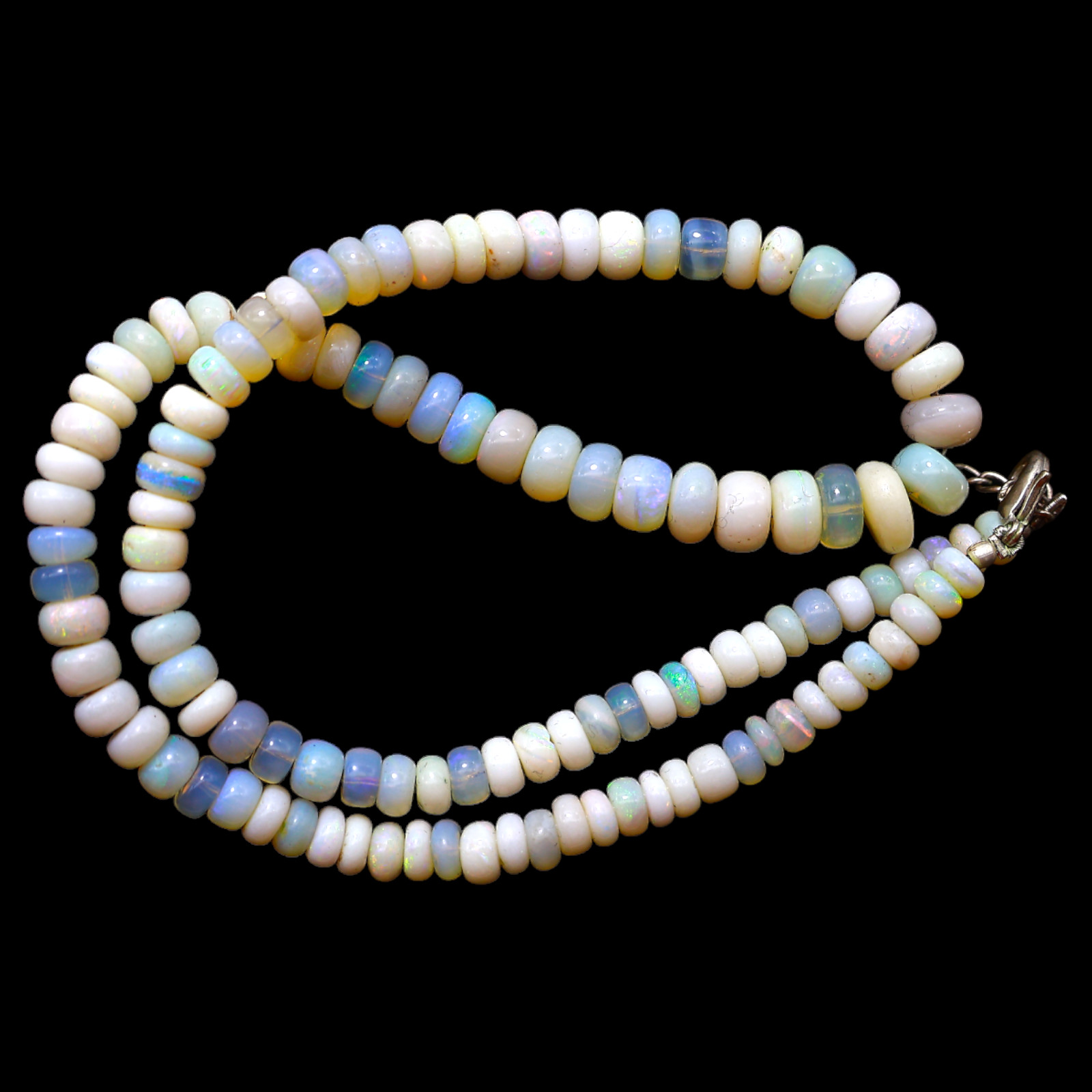 Smooth Multi Color 5X9 MM Fire Opal Beaded Not Applicable Rondelle Boho Necklace