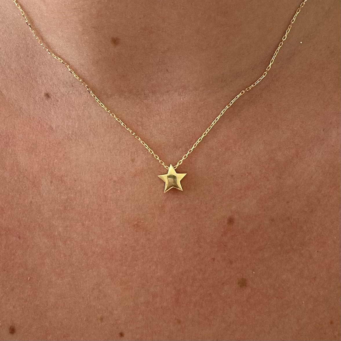 14k Gold Minimalist Star Charm Necklace Dainty Jewelry Pendant Gift Women Her