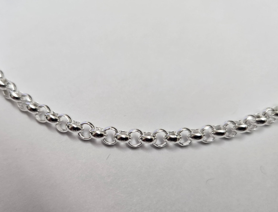 925 Sterling Silver Medium Thick Italian Rolo Chain Necklace 4mm 7″ to 30″