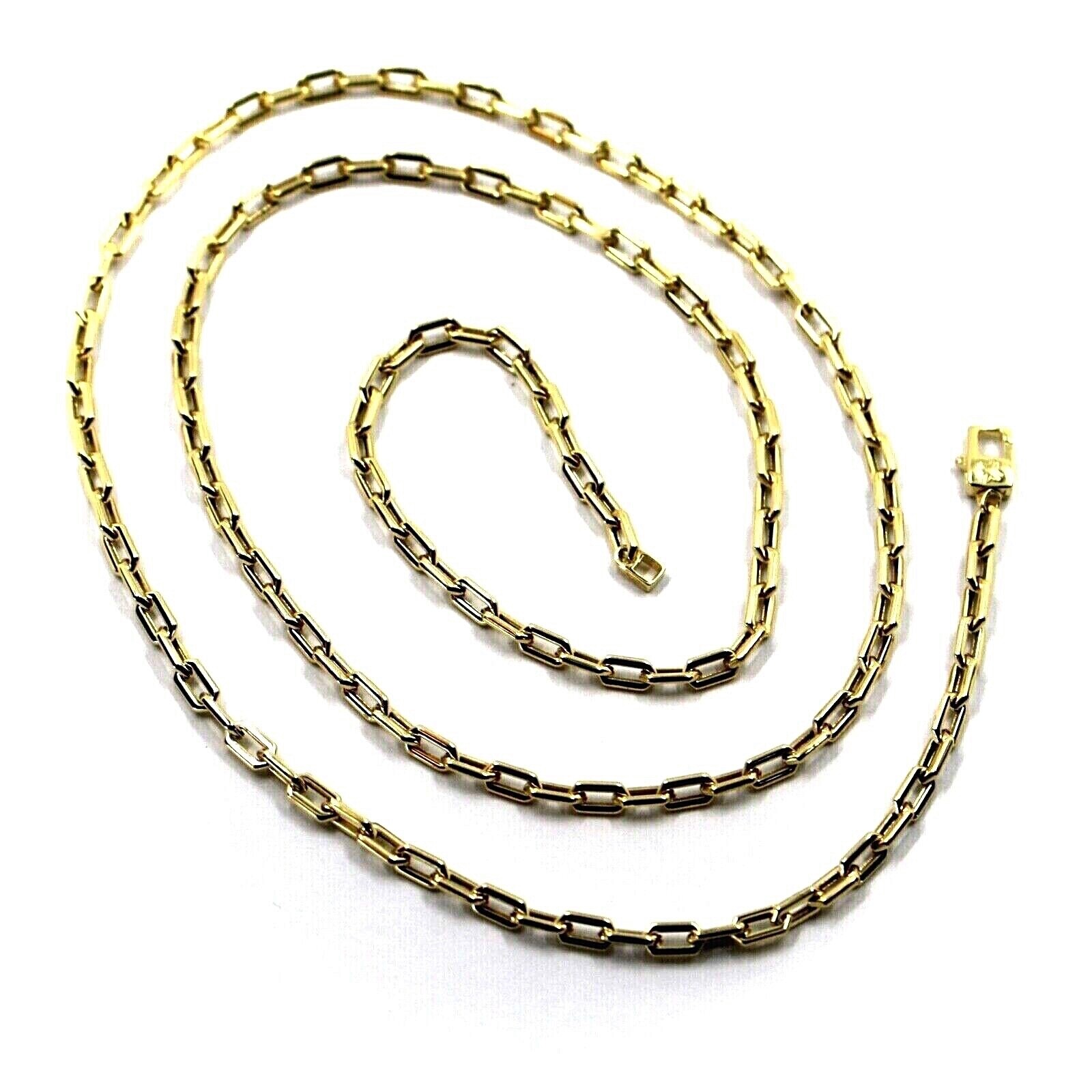 18K YELLOW GOLD CHAIN SQUARE CABLE 3mm LINKS, LENGTH 21″, MADE IN ITALY