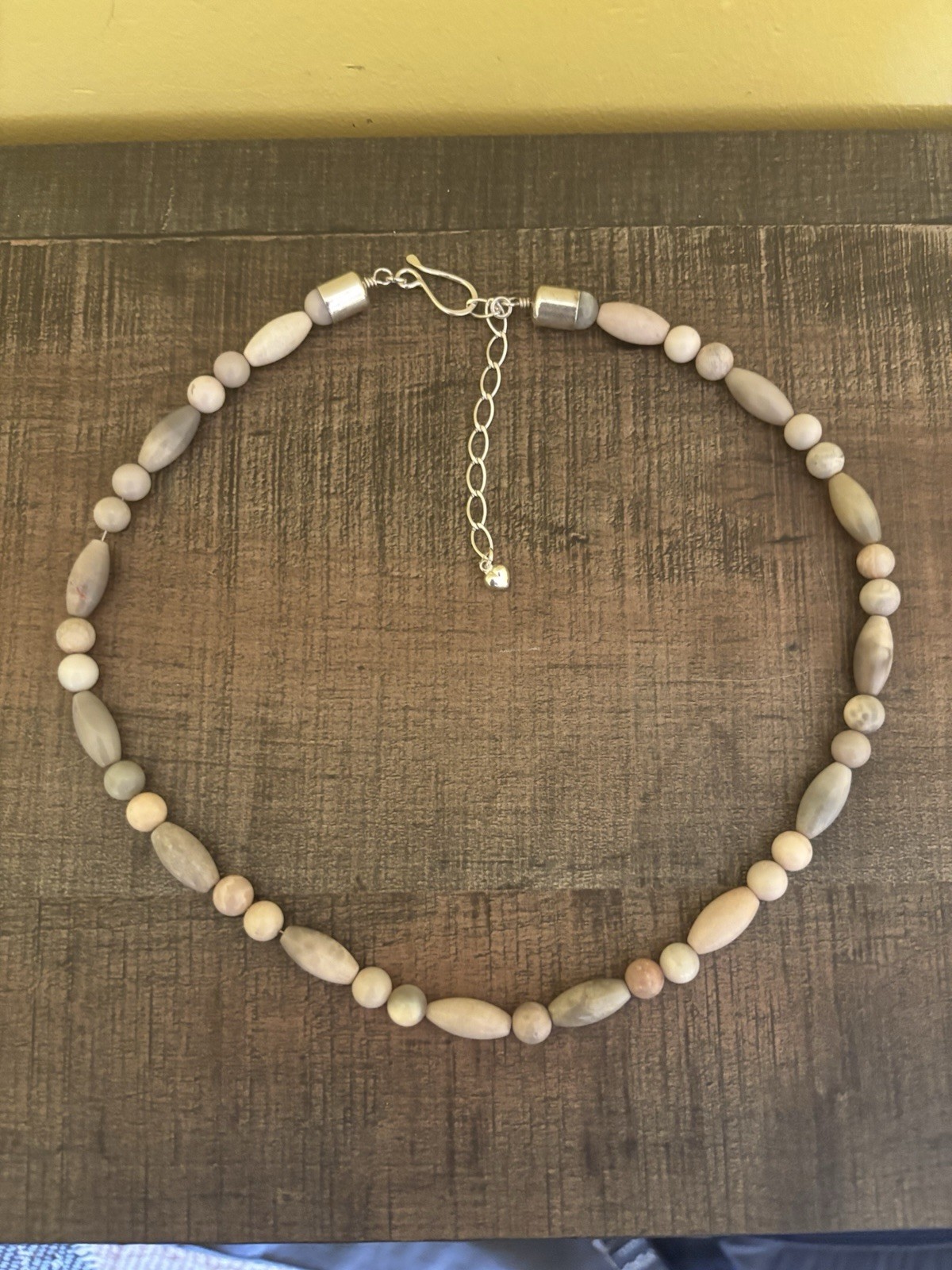 Jay King DTR 925 Sterling Silver Natural Earth Tone Stone Beaded Necklace 22-24”