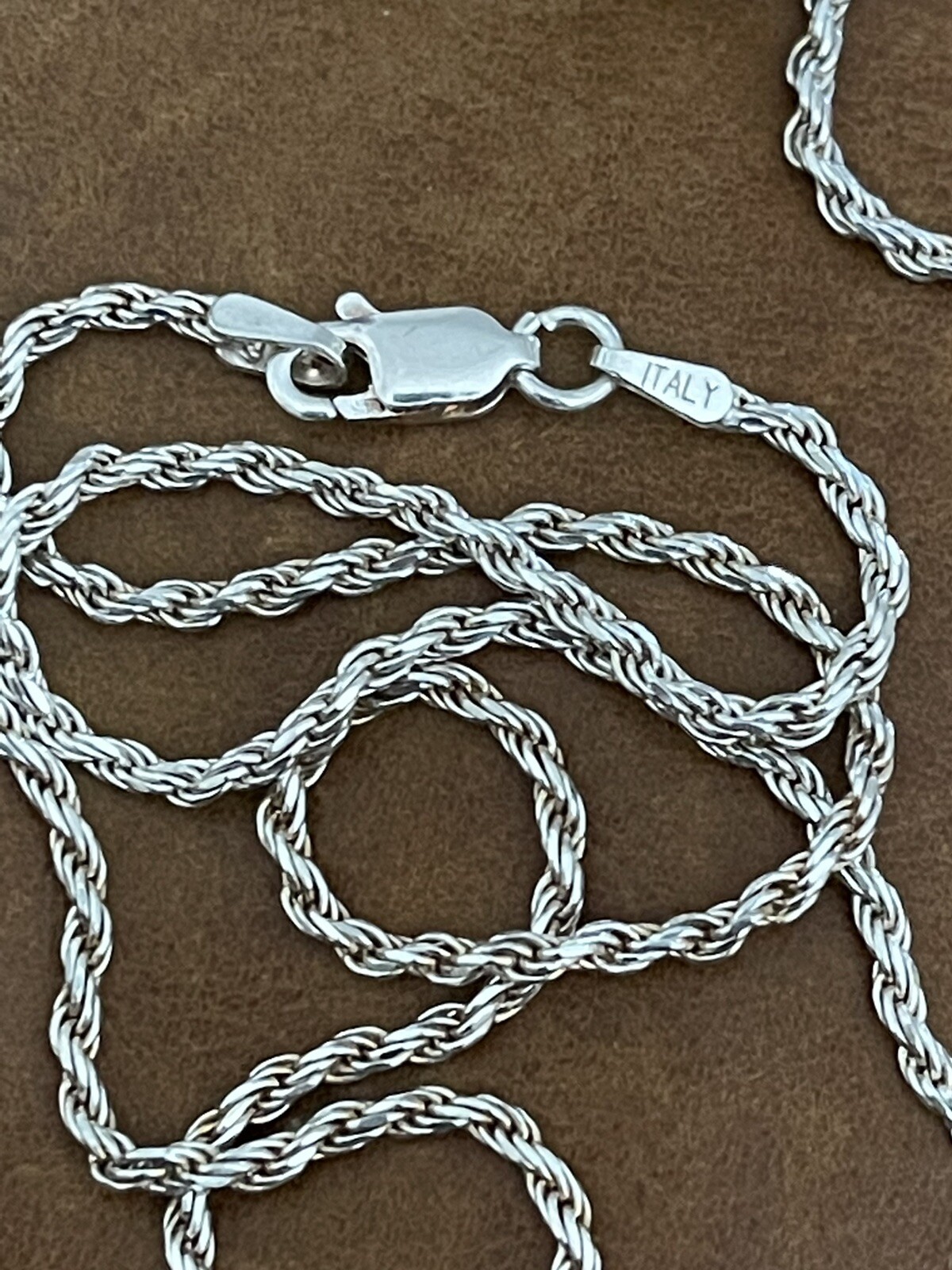 Vintage Amethyst Cluster Pendant Twisted Rope Chain Sterling 925 Necklace 20” in