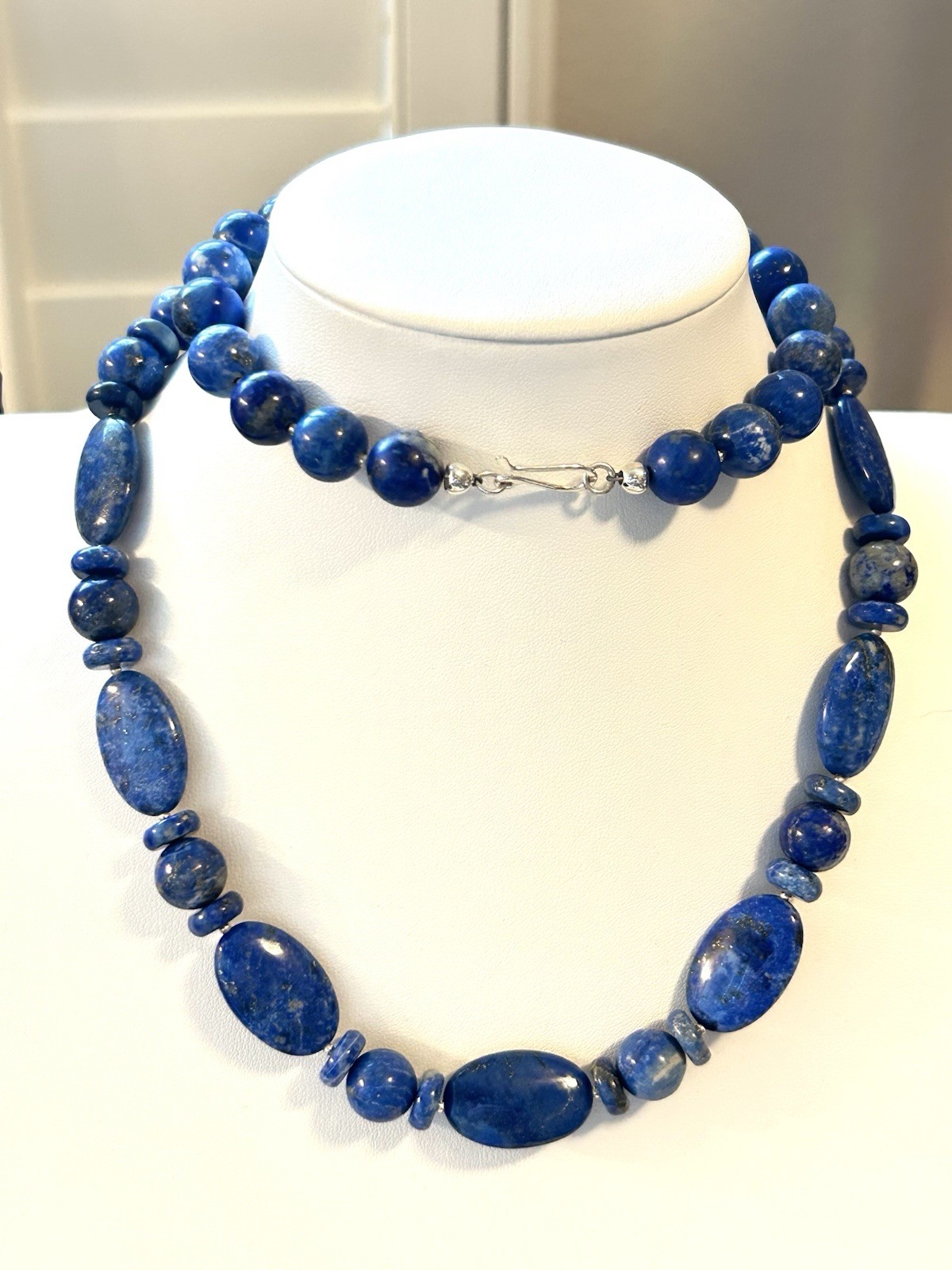 Jay King Sterling Silver and Lapis Necklace 30”