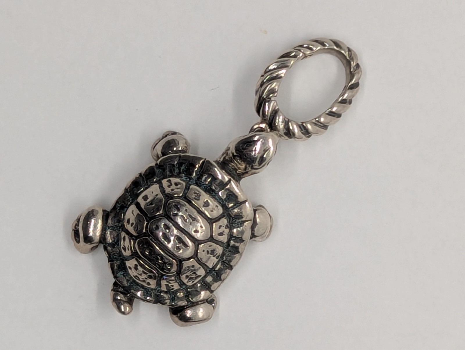 David Yurman Sterling Cable Turtle Enhancer Pendant Charm Retired