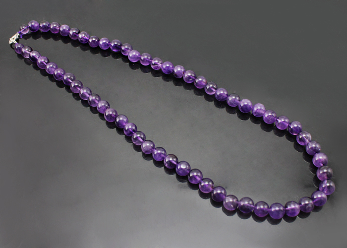 ABSOLUTELY TOP GRADE 290.00 CTS NATURAL PURPLE AMETHYST BEADS NECKLACE (RS)