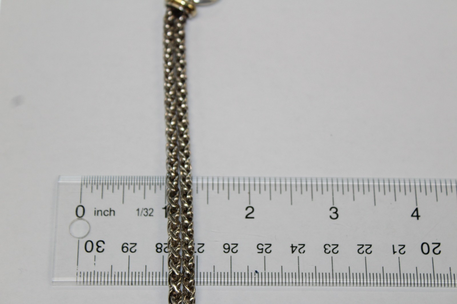 David Yurman Sterling & 18k Double Wheat Chain Amulet Necklace 16″ [016WEA]
