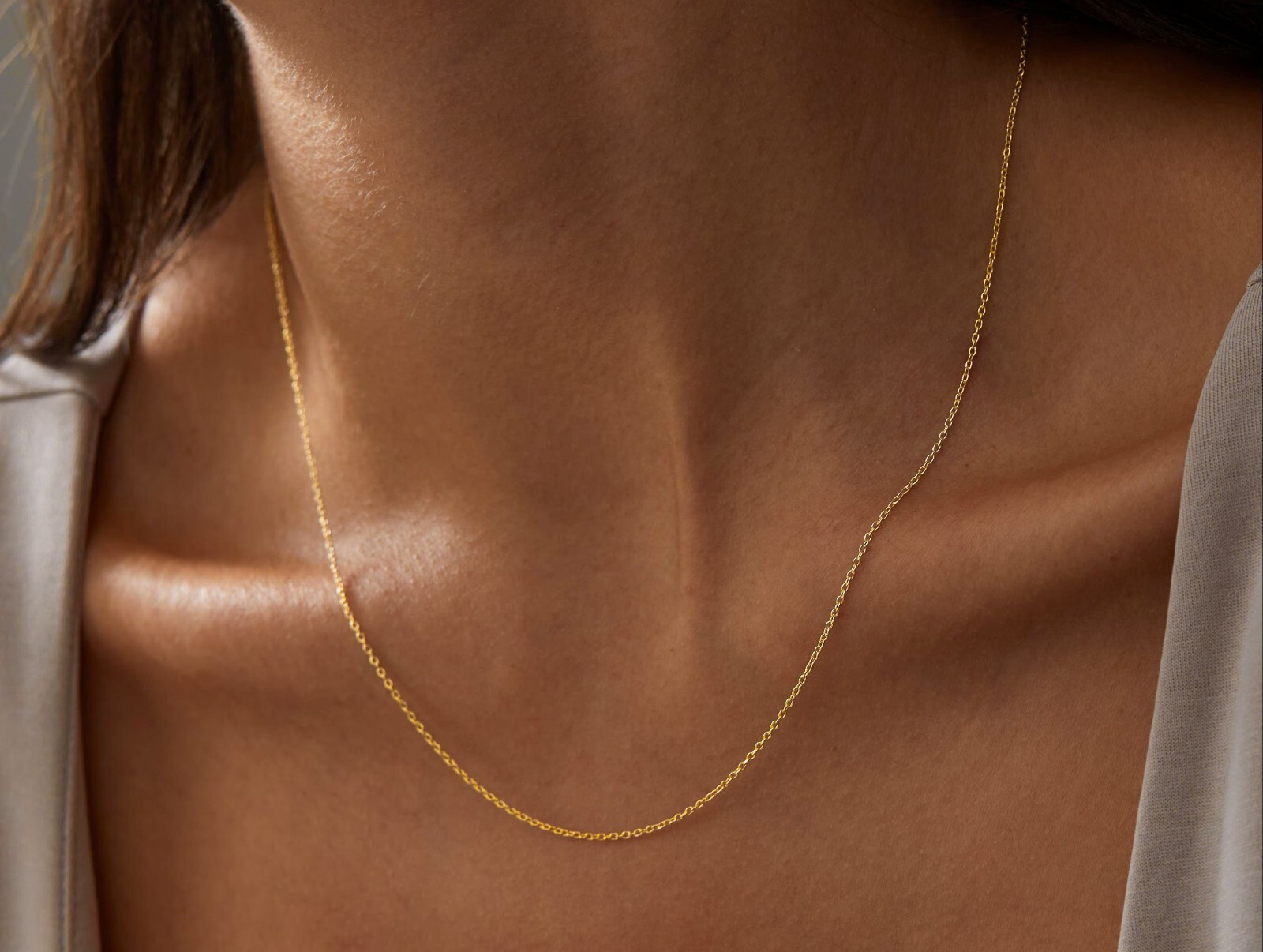 925 Sterling Silver 1MM Gold Thin & Sturdy Cable Chain Necklace 16″-24″