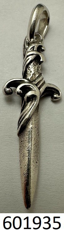 David Yurman 925 Sterling Silver Small 2″ Inch Waves Dagger Amulet Pendant