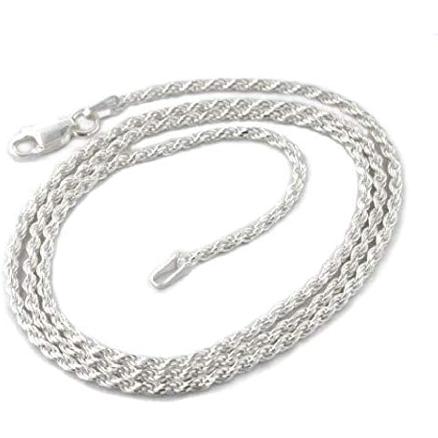 Milano Chains Italian Sterling Silver 1.5mm Nickel Free Diamond Cut Rope Chain