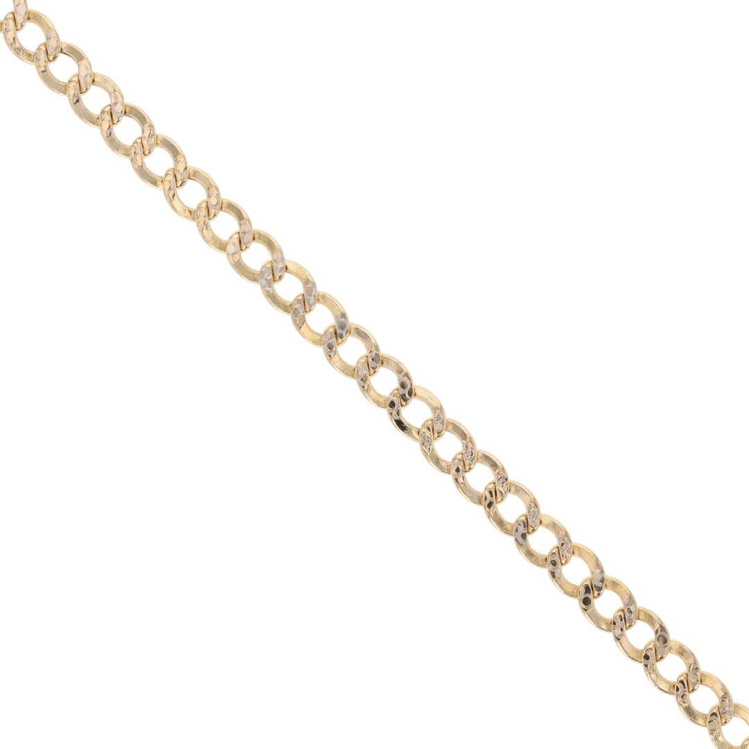 5.2mm Diamond-Cut Curb Link Chain 26″ Necklace 14k Multi-Tone Gold 12.69 Grams