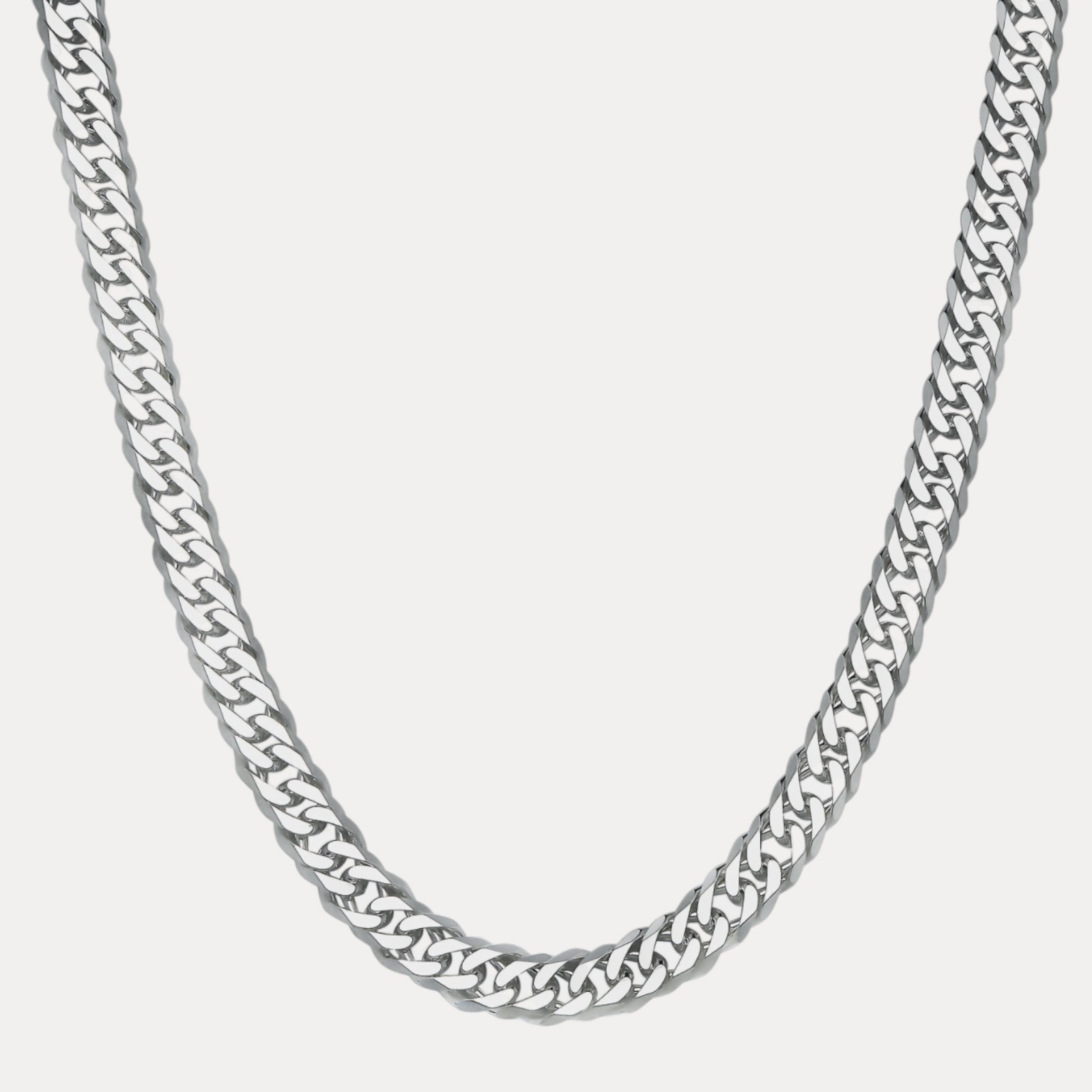 12mm Double Curb Link Chain Necklace – Solid 925 Sterling Silver MADE IN ITALY