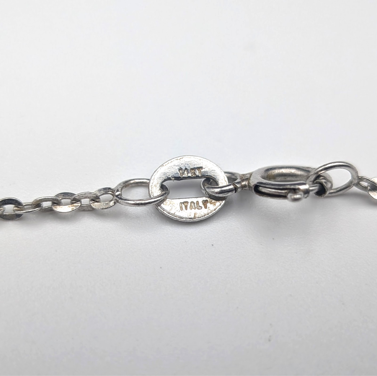 Antique 10k White Gold Filigree Pendant W/ Diamond On 14k White Gold Chain
