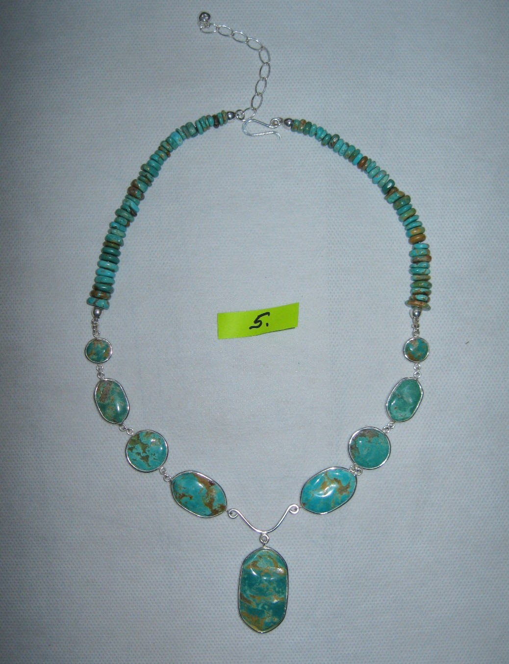 New Jay King Tyrone Sterling Silver Turquoise Reversible Necklace $189 #5