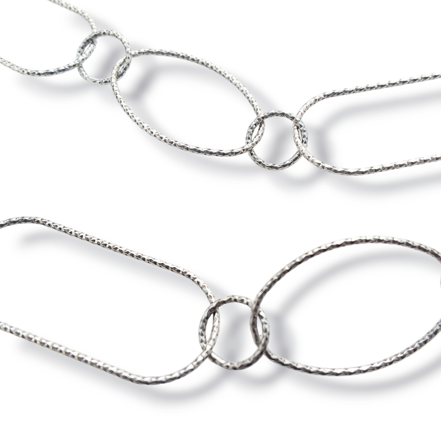 Silpada Sterling Silver Necklace Oval Links Diamond Cut 36in N2731 Retired 2013