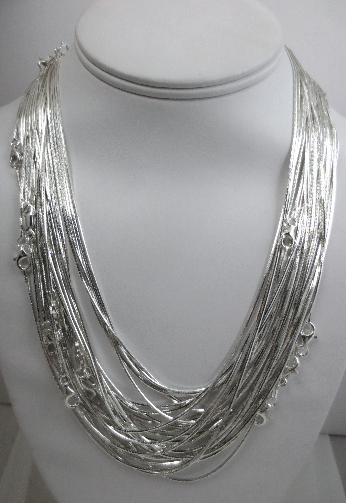 1.2mm, 8 sided D/C Sterling silver Liquid Snake Chain 14,16,18,20,22,24,30 inch